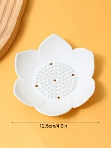 1入組創意花朵造型矽膠肥皂架,適用於家庭廚房、洗手台、浴室