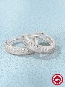 SereneSpark 2 chiếc 925 sterling bạc Hoa tai NỮ Hằng ngày Tốt Đồ trang sức Mạ vàng 18K Retro Tối giản Thích hợp Đối với Ngày kỷ niệm Lễ cưới Qủa tặng - Bạc - Xem 2