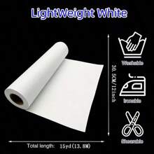 1 Cuộn , 12 Inch * 15 , Vải không dệt Nóng chảy , Sắt-Bật Và Thủ công May , Và , Quần áo , Đồ thủ công DIY , Quần áo , Túi , Nhà  Trang trí - trắng - Xem 2