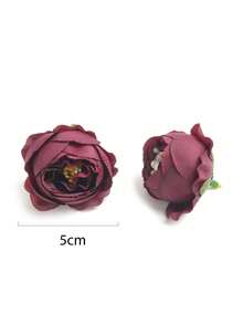 10 cái Nhân tạo Ánh sáng Màu xanh lá Hoa hồng Heads - màu xanh lợt - Xem 3