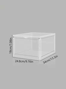 1pc Foldable Transparent Shoe Box, Acrylic Storage Box, Suitable For Storing  Sneakers And Sports Shoes - Clear - View 2