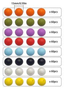 60入組15mm黃色圓形矽膠珠頸鍊、手鍊、diy工藝製作套件-散裝矽膠彩色珠子-珠寶製作矽膠珠