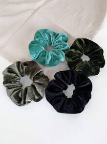 Bộ 4/1 chiếc dây buộc tóc nhung, dây buộc tóc đa năng kiểu retro, dây buộc tóc nhung co giãn cao, dây buộc tóc hàng ngày, bộ phụ kiện tóc thanh lịch, dây chun buộc tóc đuôi ngựa, thích hợp cho mùa hè, kỳ nghỉ, du lịch. - màu xanh lá - Xem 3