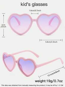Toddler Girls Heart Frame Fashion Glasses & Glasses Chain - Baby Pink - View 4