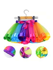 Falda Tutú de Ballet ArcoIris, Unicornio para Niña, Vestido de Tul Arcoiris con Diadema de Unicornio Bebé Niñas Traje de Ballet Traje para la Fiesta de Cumpleaños Fotografía Día de los Niños para Niños de 2 a 8 Años - Multicolor - Ver 8