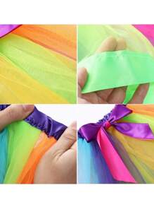 Falda Tutú de Ballet ArcoIris, Unicornio para Niña, Vestido de Tul Arcoiris con Diadema de Unicornio Bebé Niñas Traje de Ballet Traje para la Fiesta de Cumpleaños Fotografía Día de los Niños para Niños de 2 a 8 Años - Multicolor - Ver 6