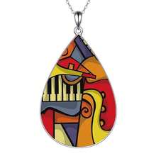 1入時尚兒童創意水滴造型鍍鋅合金吊墜項鍊,適合作為生日或紀念日禮物