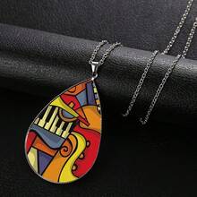 1入時尚兒童創意水滴造型鍍鋅合金吊墜項鍊,適合作為生日或紀念日禮物