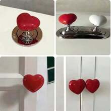 Red Heart Shaped Toilet Push Button, Bathroom Toilet Tank Press Button, Cabinet Drawer Handle With Nail Protection, Home Decoration Button