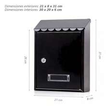 Buzón Metálico Con Llave Cartas Correo Exterior Casa - Blanco - Ver 3