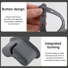 Heart Shaped Washing Basket For Straining Food And Liquid Residue, Kitchen Drain Basket With Hook - Grey - View 4