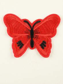 2pcs Butterfly Embroidery Fabric Applique Sticker, Self-adhesive Diy Craft - Red - View 5