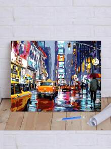 街景-數字油畫套裝,按數字畫畫,適合初學者繪畫,家居裝飾,禮物,diy數字油畫手工上色1入組 - 彩色 - 查看 1