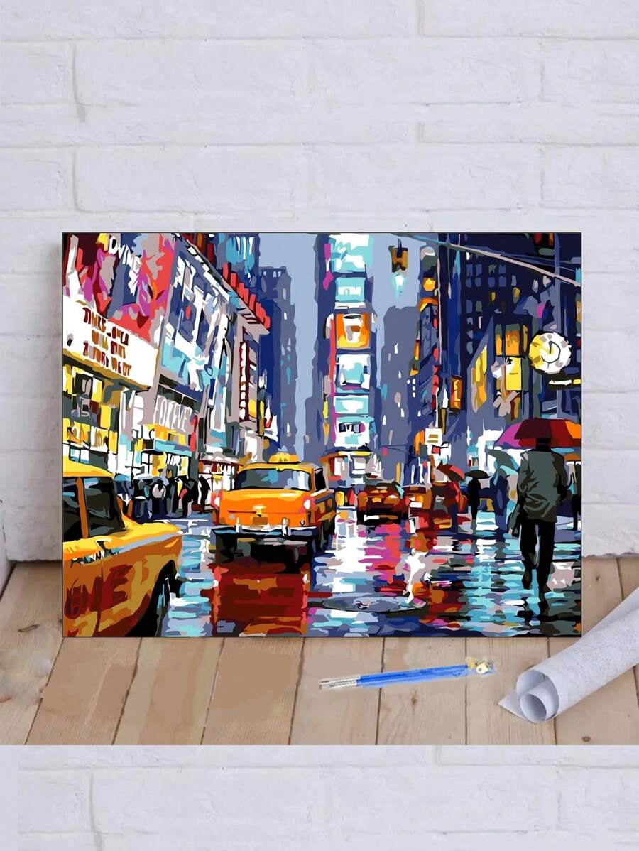 街景-數字油畫套裝,按數字畫畫,適合初學者繪畫,家居裝飾,禮物,diy數字油畫手工上色1入組 - 彩色 - 查看 1