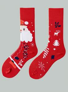 聖誕老人紅色中筒袜,適用於派對 - 彩色 - 查看 1