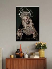 1入復古風少女油畫風格彩色繪製的垂淚聖母裝飾海報 - 彩色 - 查看 3