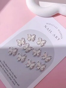 1袋10入/套鋅合金中空蝴蝶釘裝飾