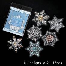 Snowy Ngôi đền Hình bông tuyết Hình dán - màu đen - Xem 1