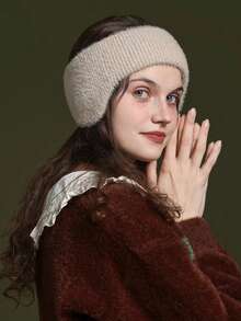 1pc Winter Women'S Ear Warmer For Motorcycling, Windproof & Keep Ears Warm - Khaki - View 2