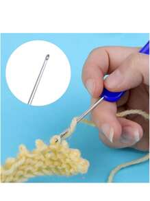 Bộ 50 móc kim loại màu ngẫu nhiên, bộ dụng cụ kết hợp cho người mới bắt đầu có móc nhôm, găng tay, phụ kiện thủ công DIY nhiều món - Nhiều màu - Xem 6