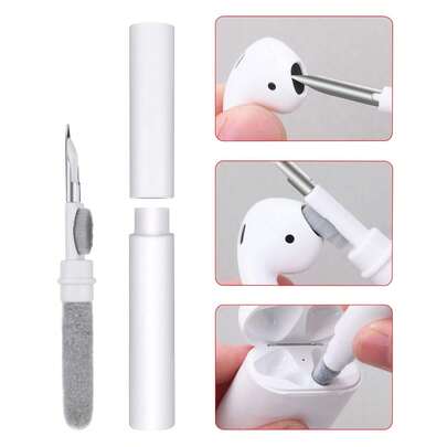 Portable Earphone Plug Cleaning Pen, Multifunctional Soft Brush With Plush Sponge Cleaner For Earphones, Earplugs, Mobile Phones, Digital Devices, Computer Keyboards
