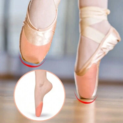 A pair of ballet soft toe covers, silicone anti wear toe protectors