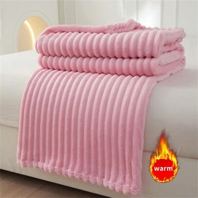 1pc Warm And Cozy Imitation Flannel Blanket For Couch, Bed, And Sofa - Soft And Soothing Throw Blanket(70*100 Is Very Small!)