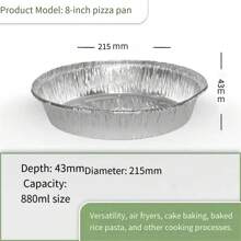 Air Fryer Accessories Set, Including Parchment Paper, Aluminum Foil Container, Round Foil Pan, Disposable Takeout Box, For Baking, Grilling, Frying In Oven Home Kitchen Appliances Gadgets Tools Christmas Kitchen Stuff Cooking Christmas - 8-inch tinfoil plate - View 7