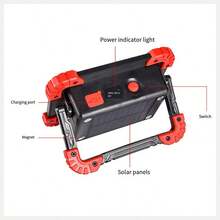 1pc Solar Powered Emergency Portable Handheld Lamp With Magnet - Solar panel + magnet - View 8