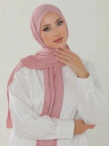 1pc Abaya Accessories Women Scarves Large Size Hijab Scarf, Soft Turban Solid Color Head Wrap Casual Headscarf
