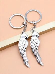 2 Piezas Llavero Con Colgante De Loro, Llaveros De Pájaros - Plata antigua - Ver 2