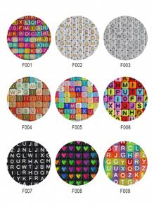 100 顆多色方形金屬壓克力字母立方珠適合女/女孩 Diy 珠寶製作 - 6mm*6mm字母珠子 - 查看 5