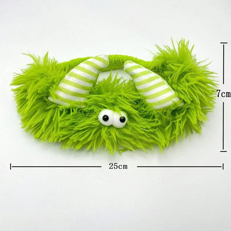 1個有趣的條紋角鹿角和長頭髮設計的髮箍