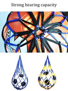 2pcs Mesh Bag For Basketball, Football Storage, Multifunctional Handmade Woven Net Bag, With Heavy Duty Nylon String, Ball Bag, Storage Pouch, Portable Bag - Black and white basketball bag - View 7