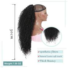 Extensión De Cola De Caballo Rizado Con Cordón Sylhair Para Mujeres Africanas, Piezas De Cabello Rizado Afro Sintético Resistente Al Calor