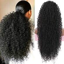 Extensión De Cola De Caballo Rizado Con Cordón Sylhair Para Mujeres Africanas, Piezas De Cabello Rizado Afro Sintético Resistente Al Calor