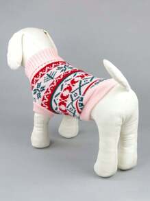 New Style Dog Clothes, Diamond Pattern Knit Pet Sweater - Multicolor - View 8