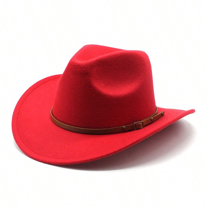 Western Cowboy Hat 3 Sizes Black Woolen Jazz Top Hat Men