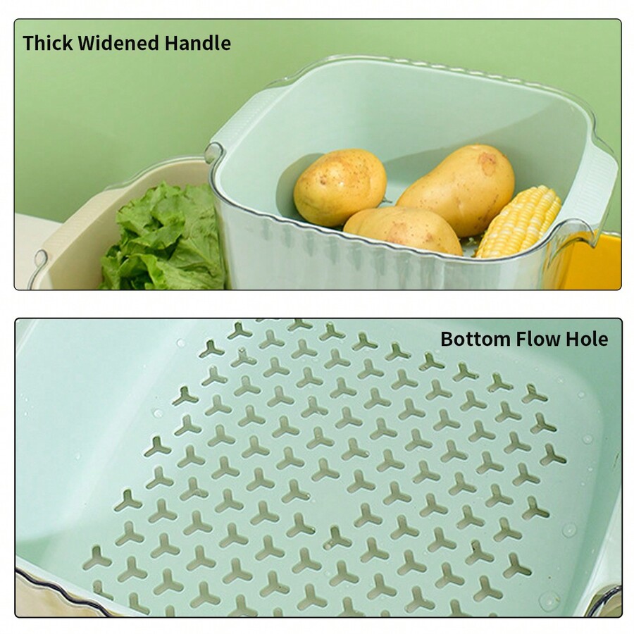 8.2 QT Kitchen Nesting Colanders Bowl Set, 4 in 1 Fruit Vegetable