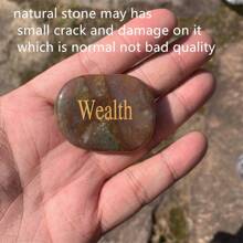 1入組新款拇指靈感擔憂石,天然治療瑪瑙水晶,彩虹脈輪寶石,可減輕焦慮,放鬆身心,適用於家居裝飾。