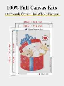 1入組聖誕快樂雪人禮物圖案diy鑽石畫,無框全鑽牆藝裝飾,適合初學者或成人,是贈禮的絕佳選擇
