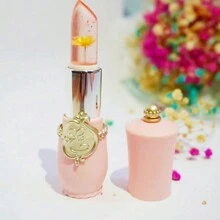 1支果凍半透明花朵圖案變溫口紅,不沾杯配方,內含乾燥花 - 紅色 - 查看 7