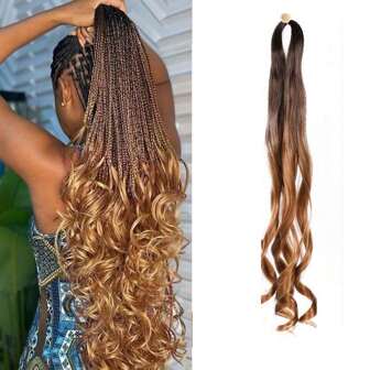 French Curly Braiding Hair Bundle for women  Spanish Curly Crochet Wavy Hair Weave 24 Inches Pre-Separated Loose Wave Hair Extensions Synthetic Spiral Curly Crochet Hair