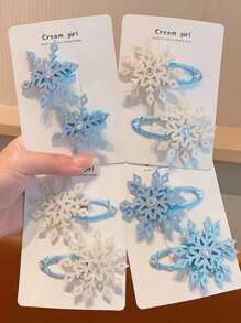8pcs Kids Fashion Snowflake BB Clip Clip Barrette Set