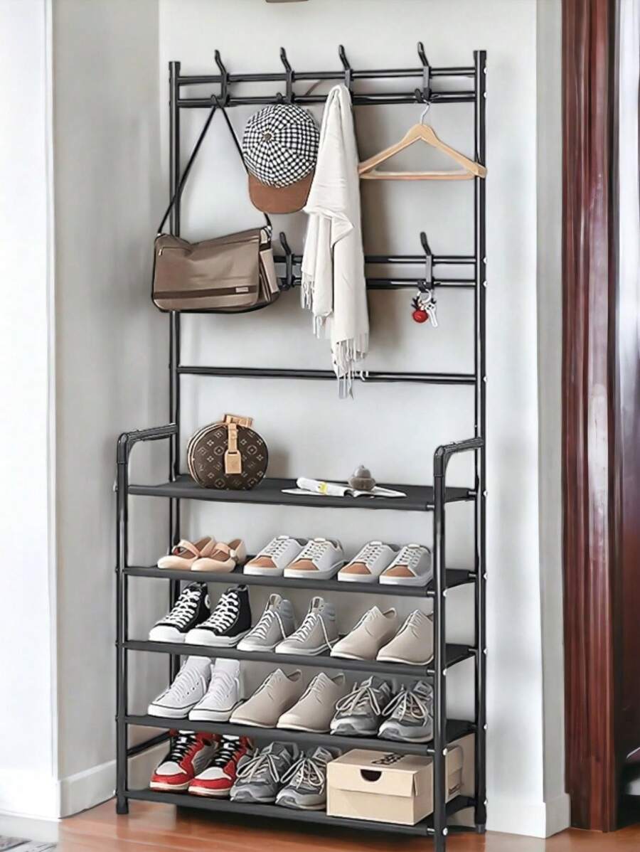 Organizer For Clothes Shoes Coat Rack Shoe Rack 5 Levels - Black - View 1