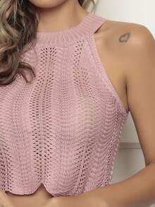Women Knit Tops - Hồng - Xem 4