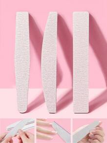 3pcs Gray Sanding Nail Files Set For Nail Art Polishing & Shaping - Silver - View 1