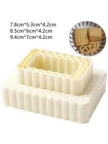 3pcs Cookie Cutters Set, Including A Birthday Cake Shaped One - White - View 5