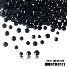 Sy品牌實心黑色果凍鑽石,3/4/5mm,500顆