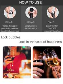 1pc Small Silicone Rotating Locking Wine Champagne Bottle Stopper, Two Styles Available - A Champagne - View 8
